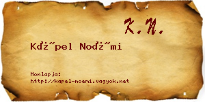 Kápel Noémi névjegykártya